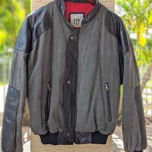 Vintage Henry Cotton's Men Leather Bomber Jacket
